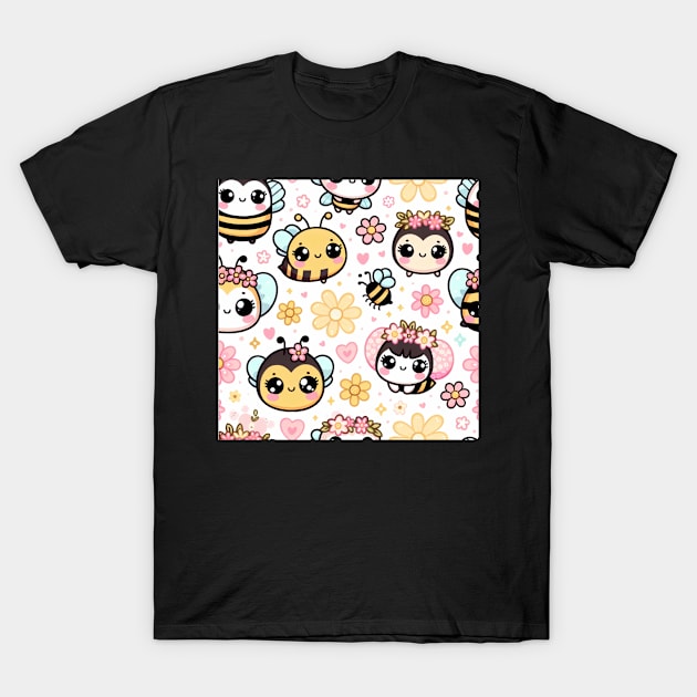 Cute Bee and Flowers T-Shirt by CreatingChaos